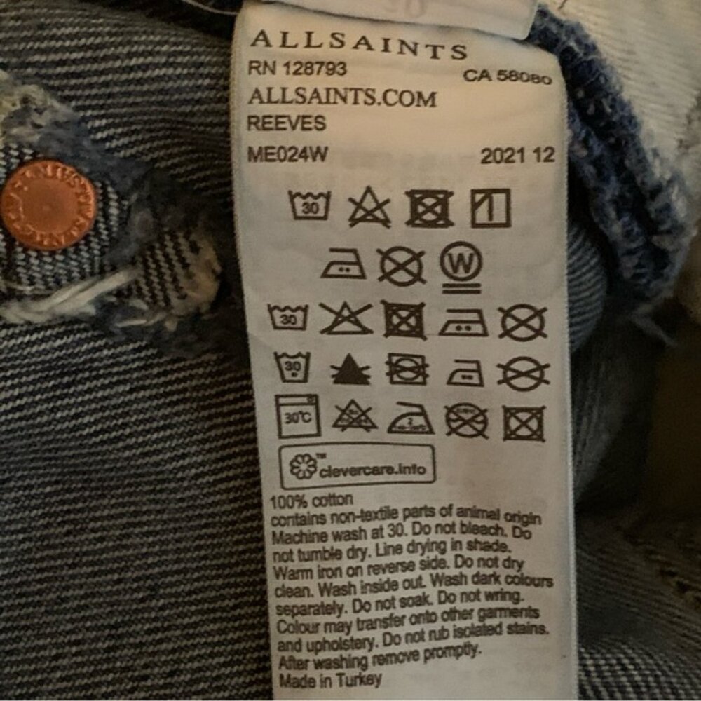 AllSaints Reeves Distressed Straight Leg Jeans - Picture 9 of 9
